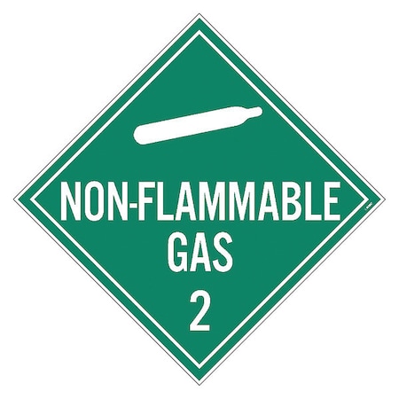 Non-Flammable Gas 2 Dot Placard Sign, Pk100, Material: Pressure Sensitive Vinyl