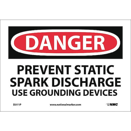 Prevent Static Spark Discharge Use Groun Sign, D311P