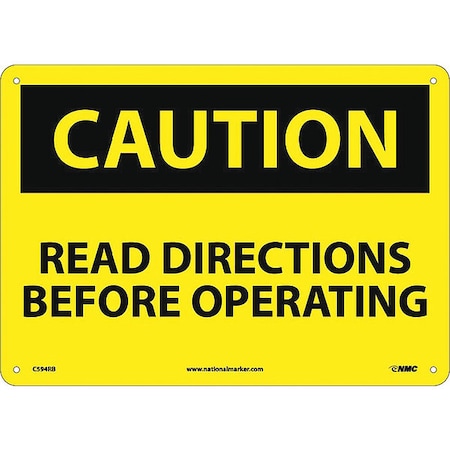 Read Directions Before Oper.. Sign, C594RB