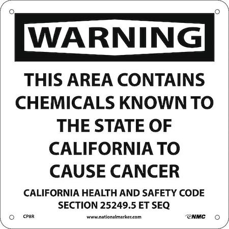 Warning This Area Contains Chemicals California Proposition 65, CP8R