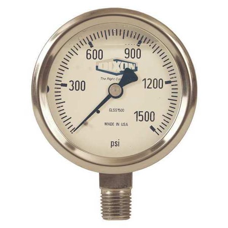 SS Liquid Fill Gauge Lower Mnt, 0-5000psi