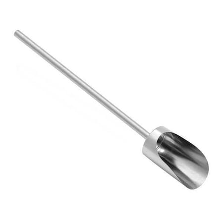 Hand Scoop,64 Oz.,Long Handle,Silver