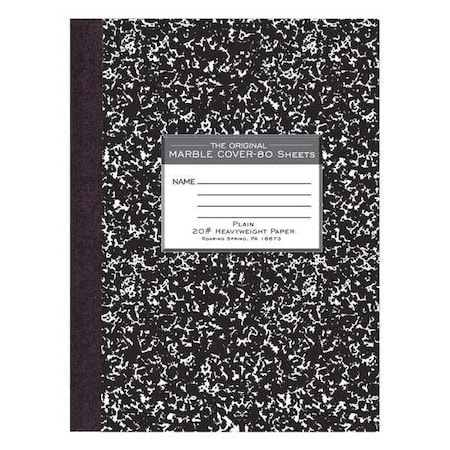 Case Of Signature Black Marble Composition Notebooks, Unruled Blank, 80 Sht, Oversized 10.25x7.88