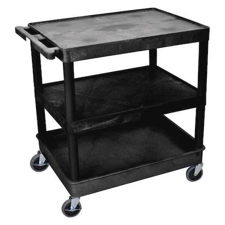 High Density Polyethylene (Shelf)/Polyvinyl Chloride (Leg) Tub Cart,(3) Shelves,L, 3 Shelves