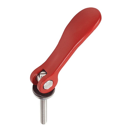 Cam Lever Adj. S0 10-24X20, A=52,3, B=18, Aluminum Red RAL 3003 Powder-Coated, Comp: Stainless Steel