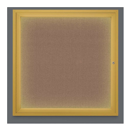 Corkboard,Lighted,Fbrc,1 Dr,Gold,36x36