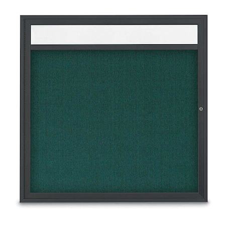 Corkboard,Hdr,Fbrc,Blk/Sprc,1 Dr,48x48