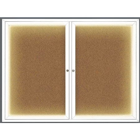 Corkboard,Lighted,Wht,Forbo,2 Dr,42x32