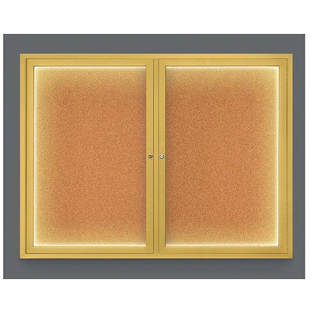 Corkboard,Lighted,Gold,Cork,2 Dr,42x32