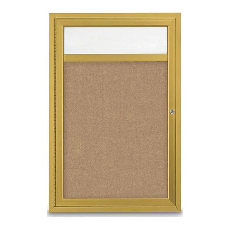 Corkboard,Hdr,Fbrc,Gold/Buff,1 Dr,24x36