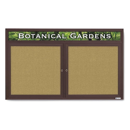 Corkboard,Hdr,Fbrc,Brnz/Lime,2 Dr,60x36