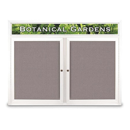 Corkboard,Hdr,Fbrc,Wht/Surf,2 Dr,48x36