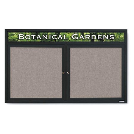 Corkboard,Headr,Fbrc,Blk/Prl,2 Dr,60x36