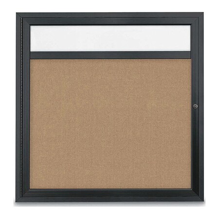 Corkboard,Hdr,Fbrc,Blk/Buff,1 Dr,36x36