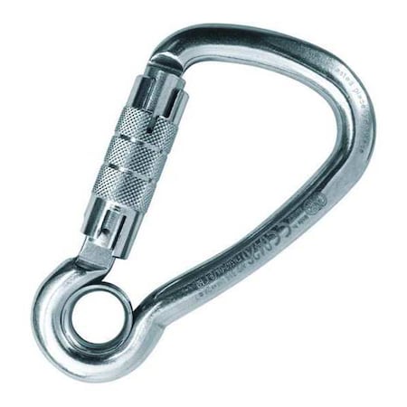 Carabiner, Auto-Lock, 124mm L, Stainless Steel, Silver