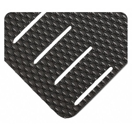 Kushion Walk Slotted, Black, 22 Ft. L X 3 Ft. W, PVC, Textured Drainage Slotted Surface Pattern