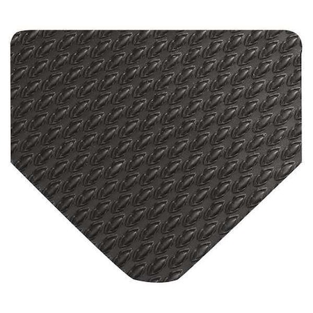 Kushion Walk Un-Slot, Black, 12 Ft. L X 2 Ft. W, PVC, Textured Solid Unslotted Surface Pattern
