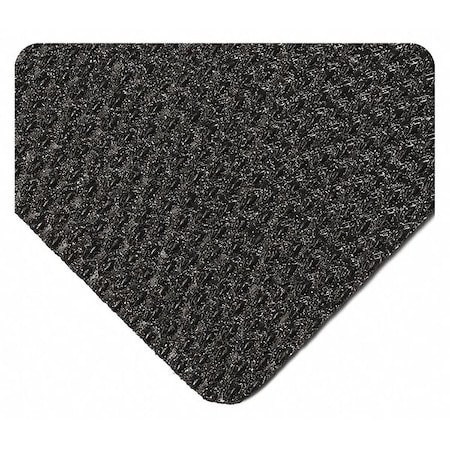 Abrasive Kushion Slot Mat, Black, 6 Ft. L X 2 Ft. W, PVC, Textured Drainage Slotted Surface Pattern