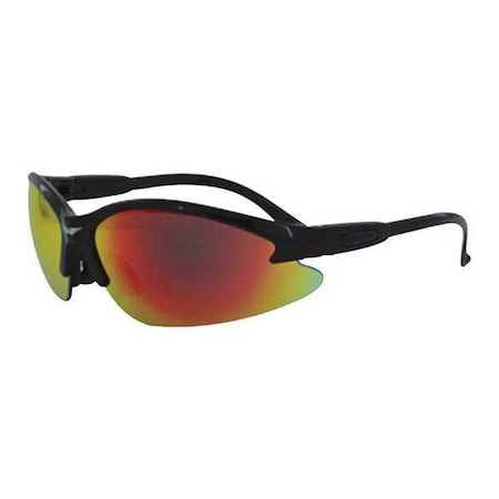 Safety Glasses, Red Polycarbonate Lens, Anti-Fog, Scratch-Resistant