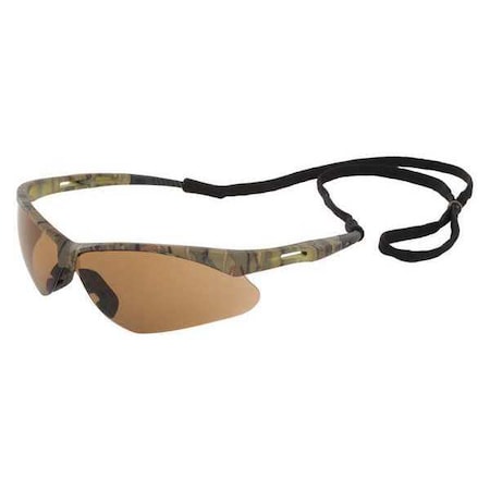 Safety Glasses, Brown Smoke Polycarbonate Lens, Anti-Fog, Scratch-Resistant