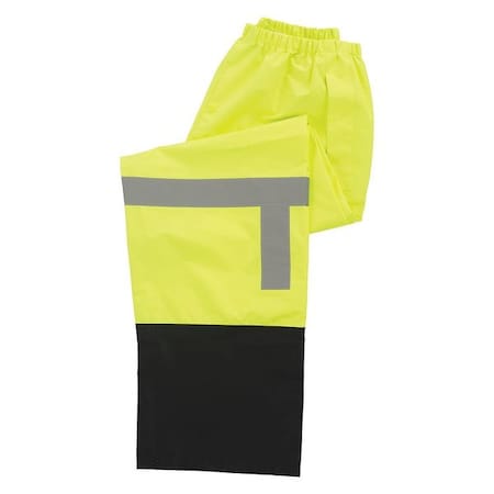 Rain Pants,Hi-Viz,Lime/Black,3XL