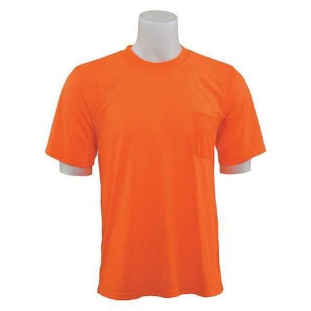 T-Shirt,Short Sleeve,Hi-Viz,Orange,5XL