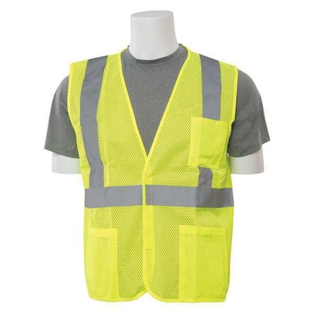 Safety Vest,Economy,Hi-Viz,Lime,4XL