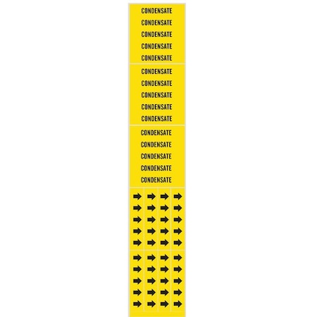 Pipe Marker,Condensate,Y,3/4 In Or Less