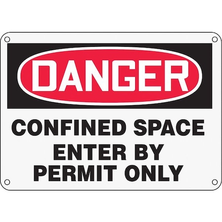 Danger Sign, 10X14, R And BK/Wht, Eng, Thickness: 0.152