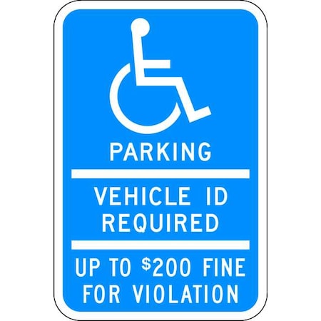 ADA Handicapped Parking Sign,18 X 12, HC-MN01-12HA