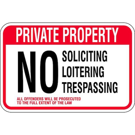 Parking Sign, Private Property, 12X18, Width: 18