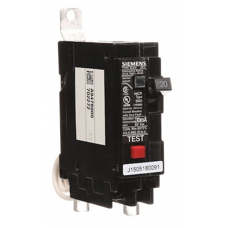 Miniature Circuit Breaker, 20 A, 120V AC, 1 Pole, Bolt On Mounting Style, BLE Series