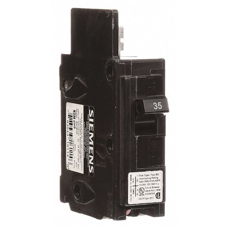 Miniature Circuit Breaker, 35 A, 120V AC, 1 Pole, Bolt On Mounting Style, BQ Series