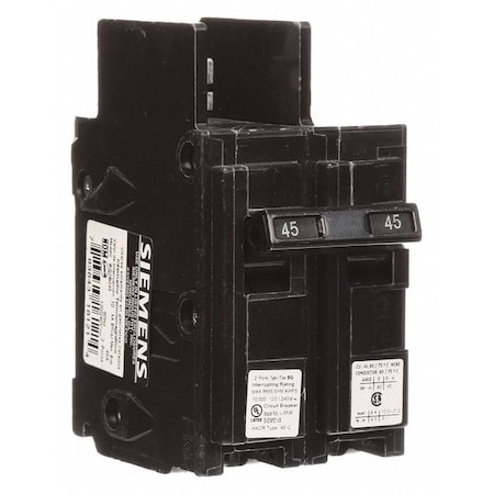 Miniature Circuit Breaker, 45 A, 120/240V AC, 2 Pole, Bolt On Mounting Style, BQ Series