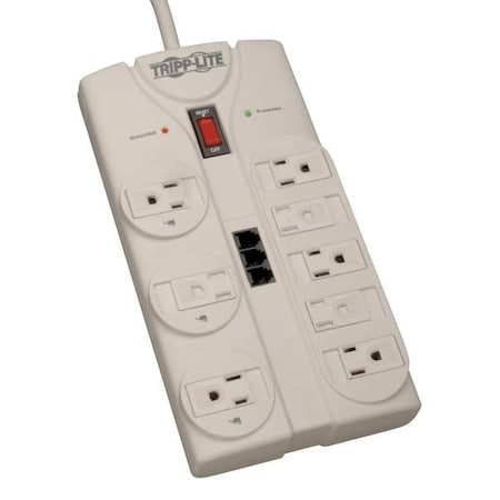 Datacom Surge Protector,8 Outlet,White