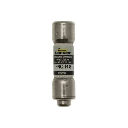 UL Class CC Fuse, Time Delay, 8A, FNQ-R Series, 600V AC, Not Rated, 1-1/2 L X 13/32 Dia