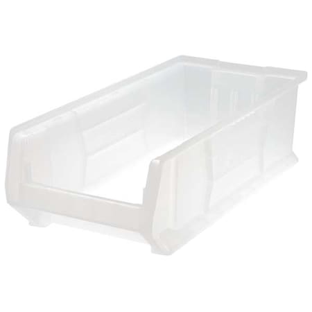 Storage Bin, Clear, Polypropylene, 23 7/8 In L X 11 In W X 7 In H, 150 Lb Load Capacity