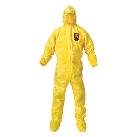 Hooded Disposable Coveralls, 12 PK, Yellow, KleenGuard A70, Zipper