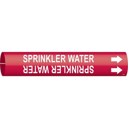 Pipe Marker,Sprinkler Water,Red,4 To6 In