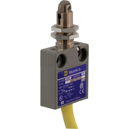 Limit Switch, Plunger, Roller, SPDT, 10A @ 300V AC