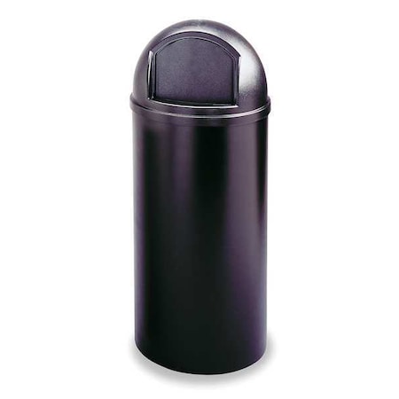 15 Gal Round Trash Can, Black, 15 1/4 In Dia, Swing, Plastic