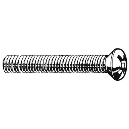 #8-32 X 5/8 In Phillips Oval Machine Screw, Plain Stainless Steel, 100 PK