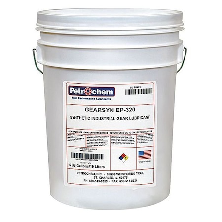 5 Gal Gear Oil Pail 320 ISO Viscosity, 140 SAE, Clear, Straw