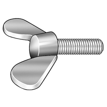 Thumb Screw, M8-1.25 Thread Size, Rounded Wing, Plain 18-8 Stainless Steel, 14 4/5 Mm Head Ht