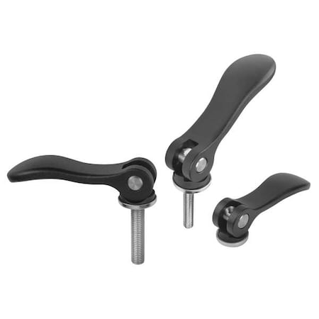 Cam Lever Adjustable Size: 2 3/8-16X30, A=96, B=33,3, Aluminum Black Powder-Coated, Comp: Steel