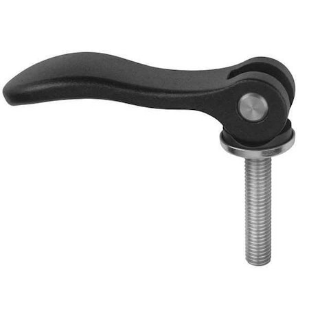 Cam Lever Adj. S1 1/4-20X50, A=70,4, B=21,5, Aluminum Black Powder-Coated, Comp: Stainless Steel