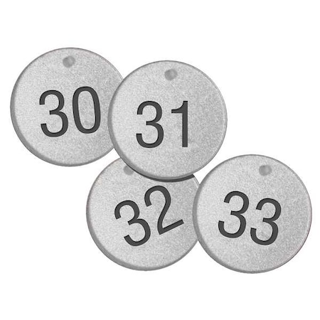 Number Tags,1-1/2,Round,151to175,PK25