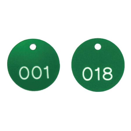 Numbered Tags,1-1/8 In,101 To 200,PK100
