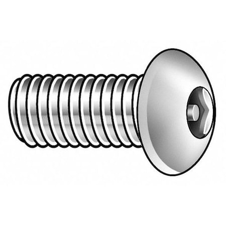 #10-32 X 3/8 In Hex Button Tamper Resistant Screw, 18-8 Stainless Steel, Plain Finish, 25 PK