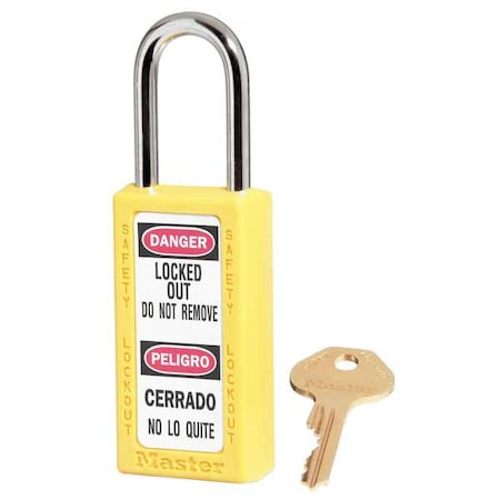 Lockout Padlock,KA,Yellow,3H,PK12